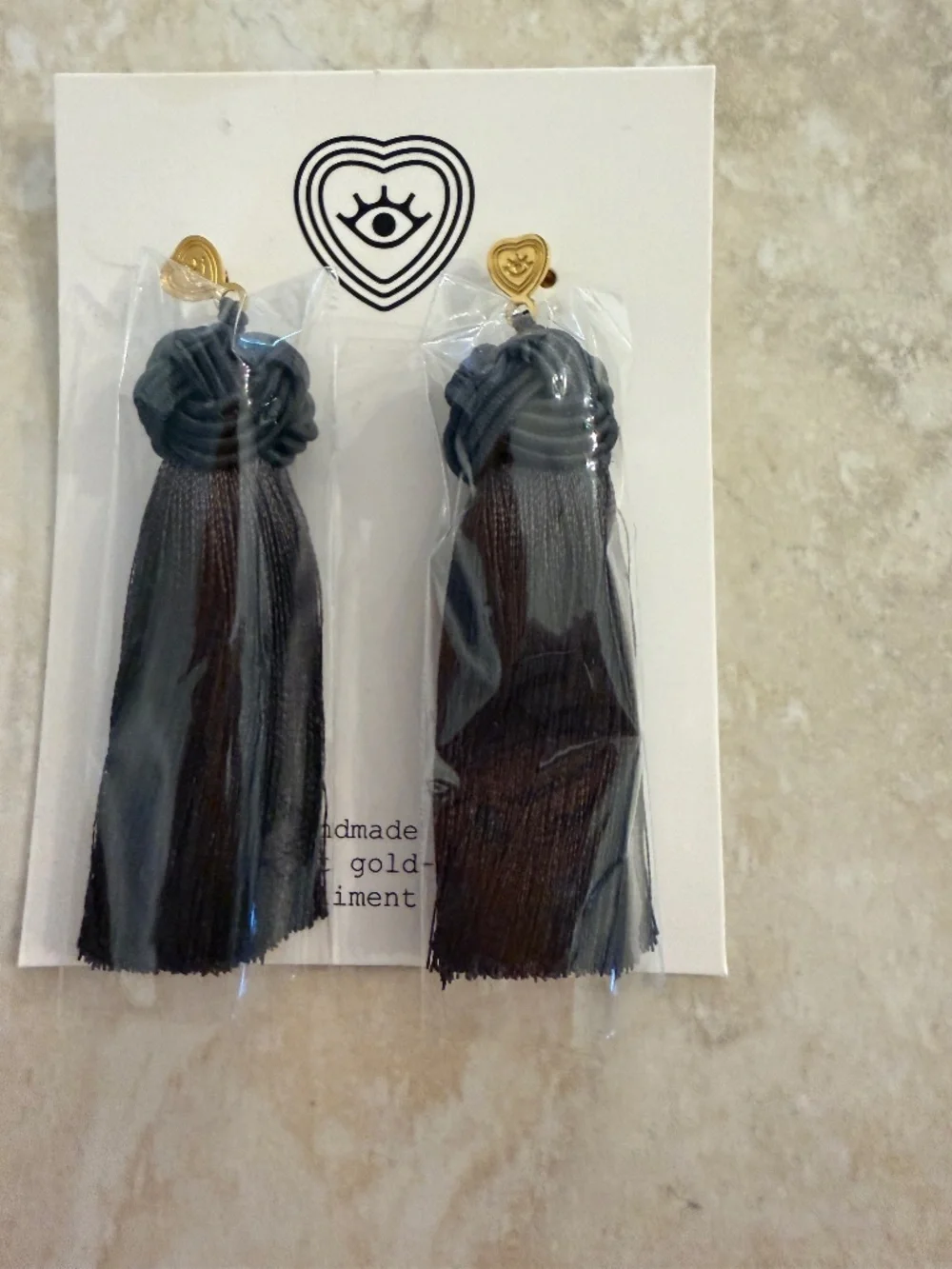 Charcoal Tassel Earrings